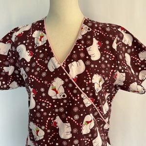 💜3/$15 Dickies Polar Bear Candy Canes Christmas Scrub